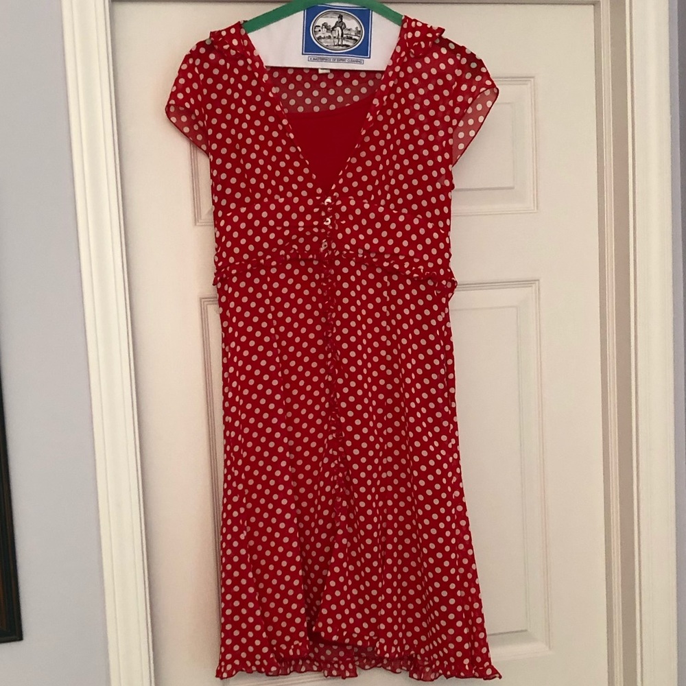 Amy Byer Red w/White Polka Dot Dress Kids Size 16